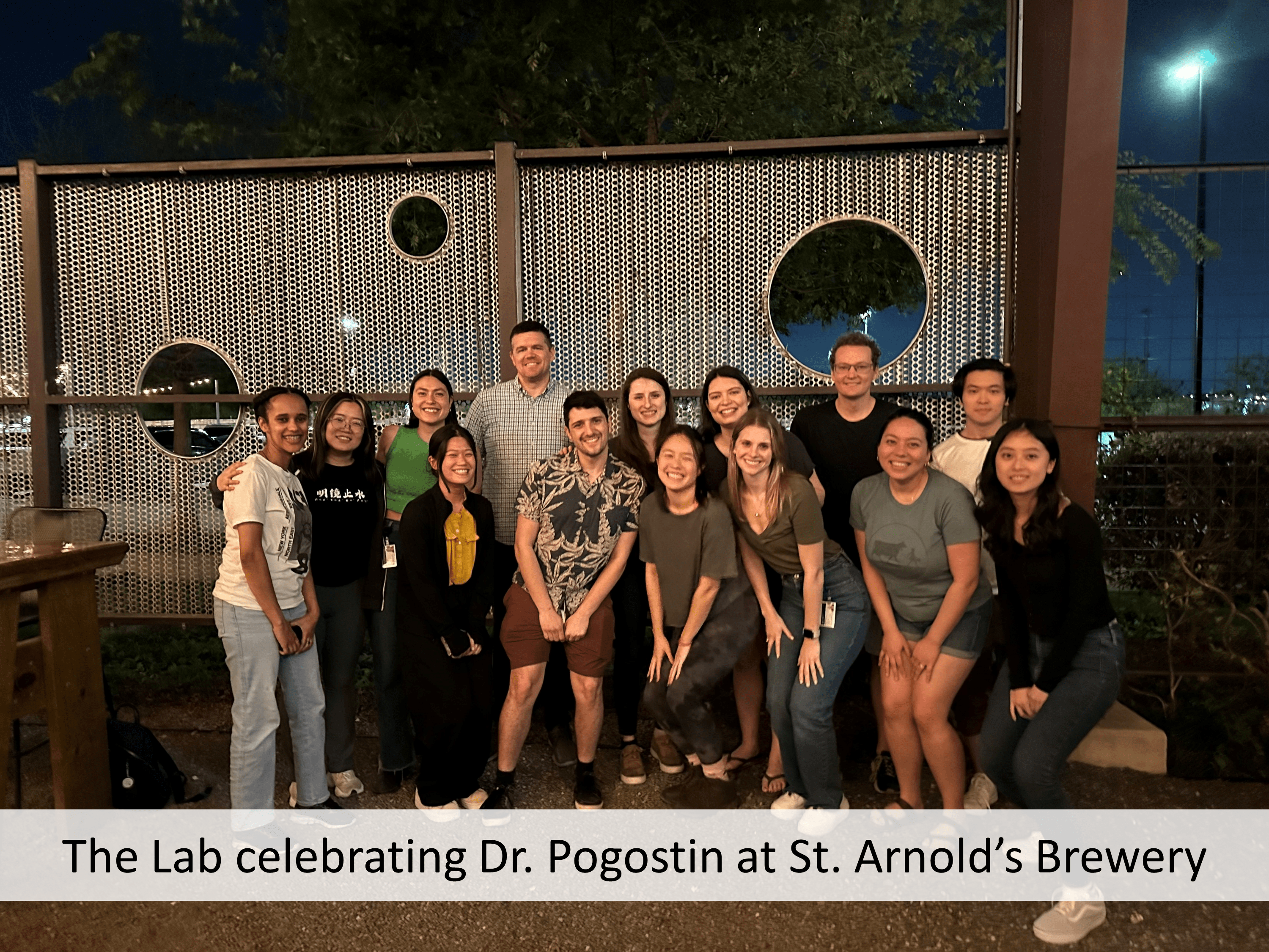 The Lab celebrating Dr. Pogostin at St. Arnold's Brewery